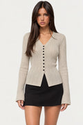 Alba Flared Sleeve Knit Cardigan