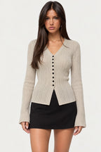 Alba Flared Sleeve Knit Cardigan