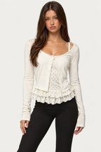 Faye Polka Dot Ruffle Cami Set