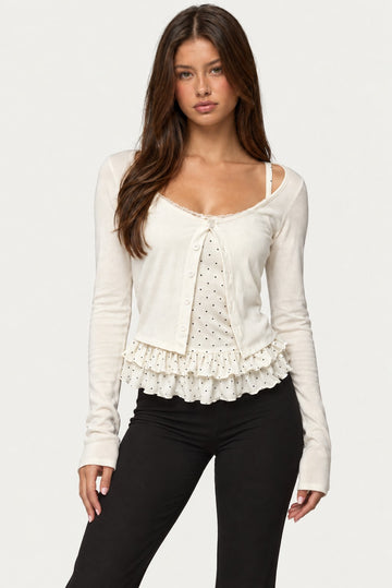 Faye Polka Dot Ruffle Cami Set