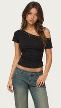 Nyra Studded Off Shoulder Top