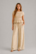 Ondine Shirred Wide Leg Set
