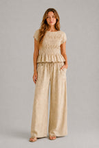 Ondine Shirred Wide Leg Set