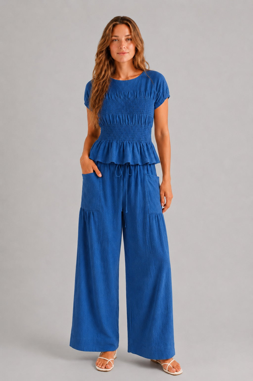 Ondine Shirred Wide Leg Set
