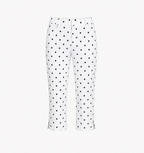Runa Dots Capri Pants in White with black dots, without model