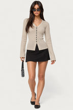 Alba Flared Sleeve Knit Cardigan