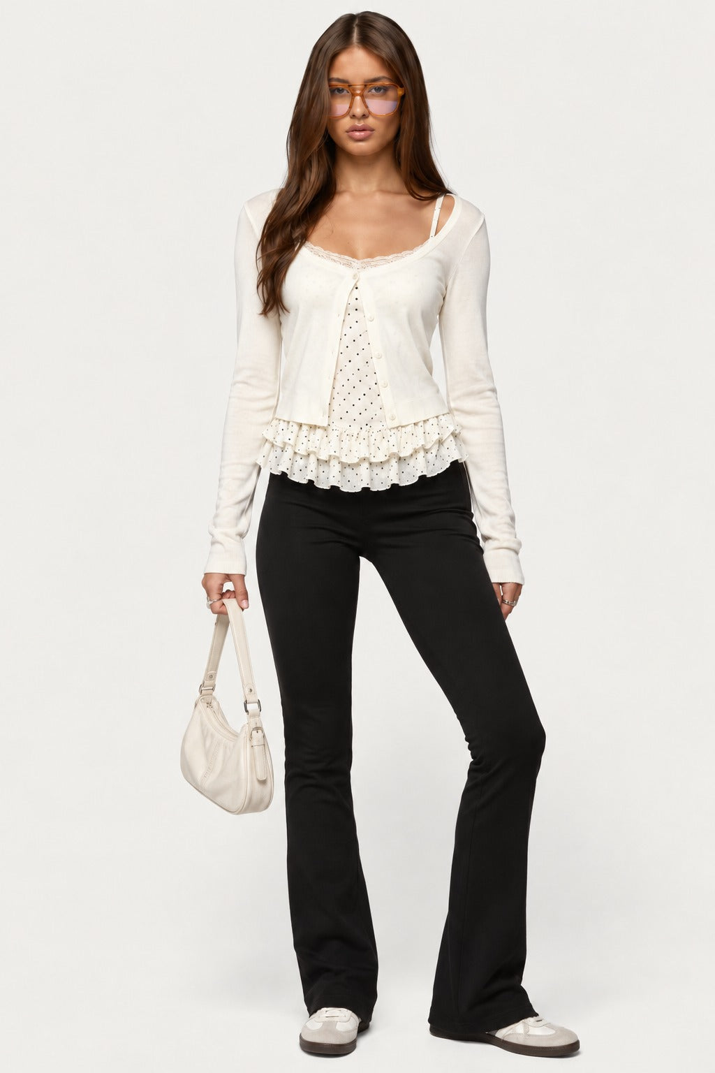 Faye Polka Dot Ruffle Cami Set