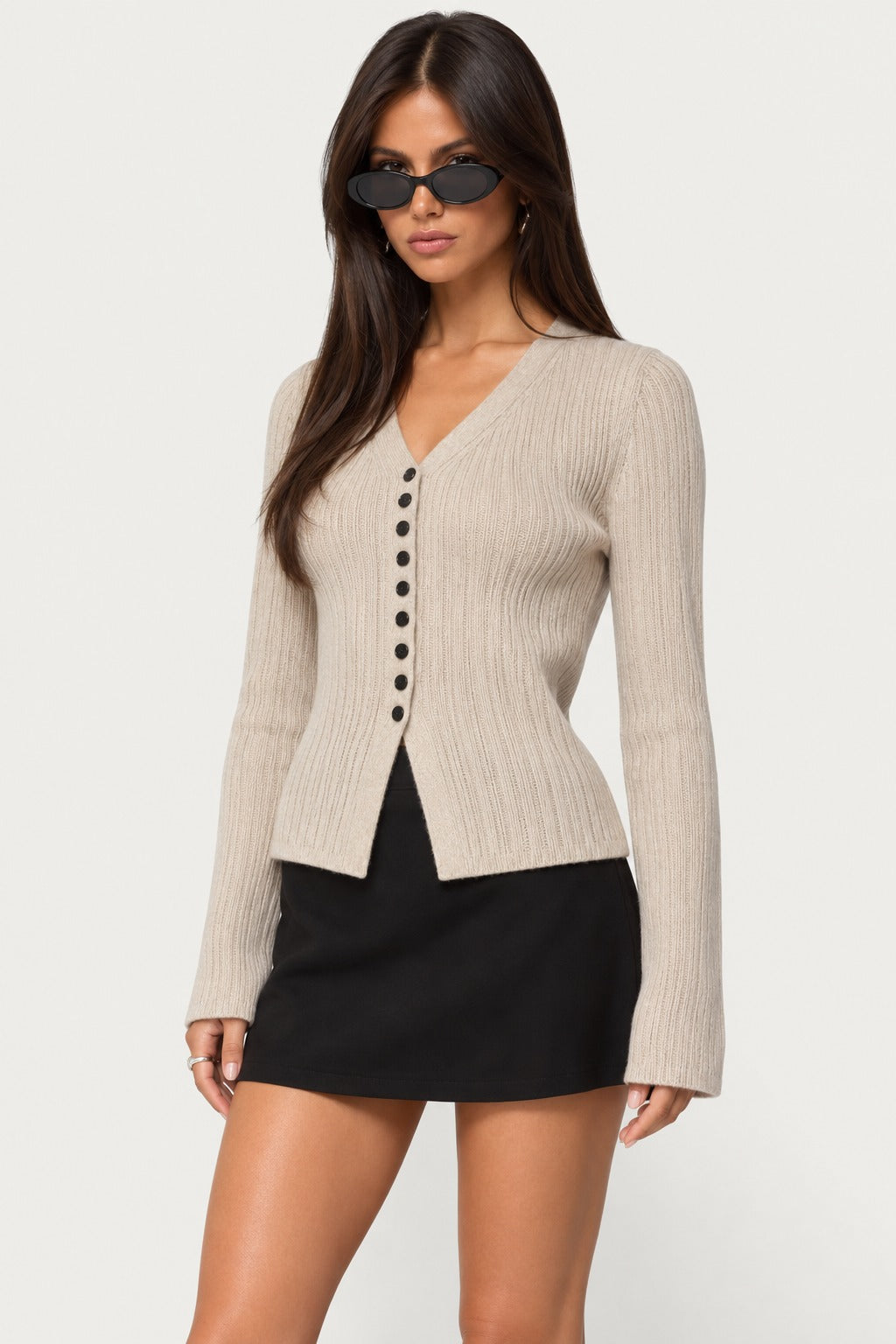 Alba Flared Sleeve Knit Cardigan