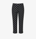 Runa Dots Capri Pants in Black with white dots, without model