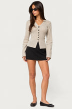 Alba Flared Sleeve Knit Cardigan