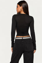 Devyn Vintage Print Long Sleeve Top