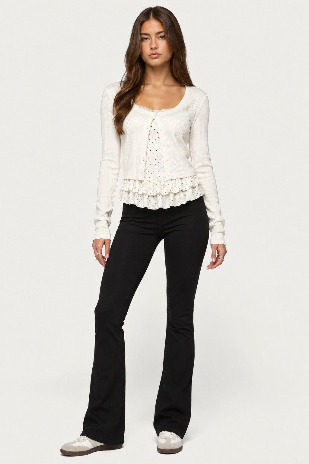 Faye Polka Dot Ruffle Cami Set