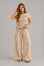Ondine Shirred Wide Leg Set