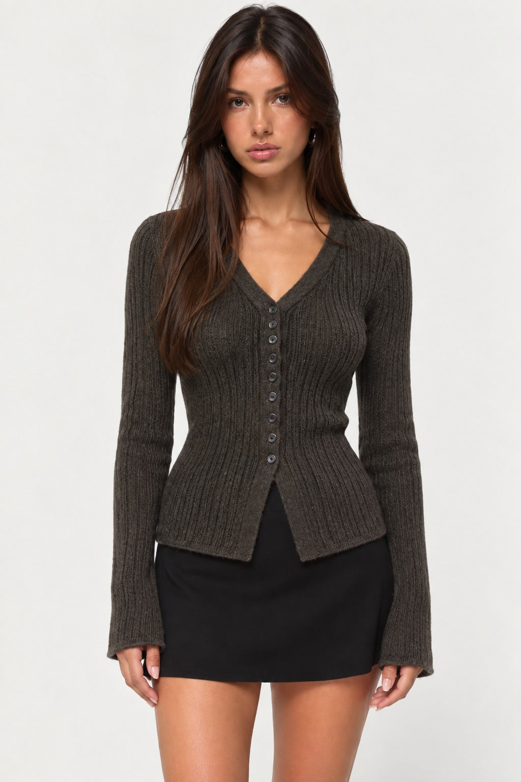 Alba Flared Sleeve Knit Cardigan