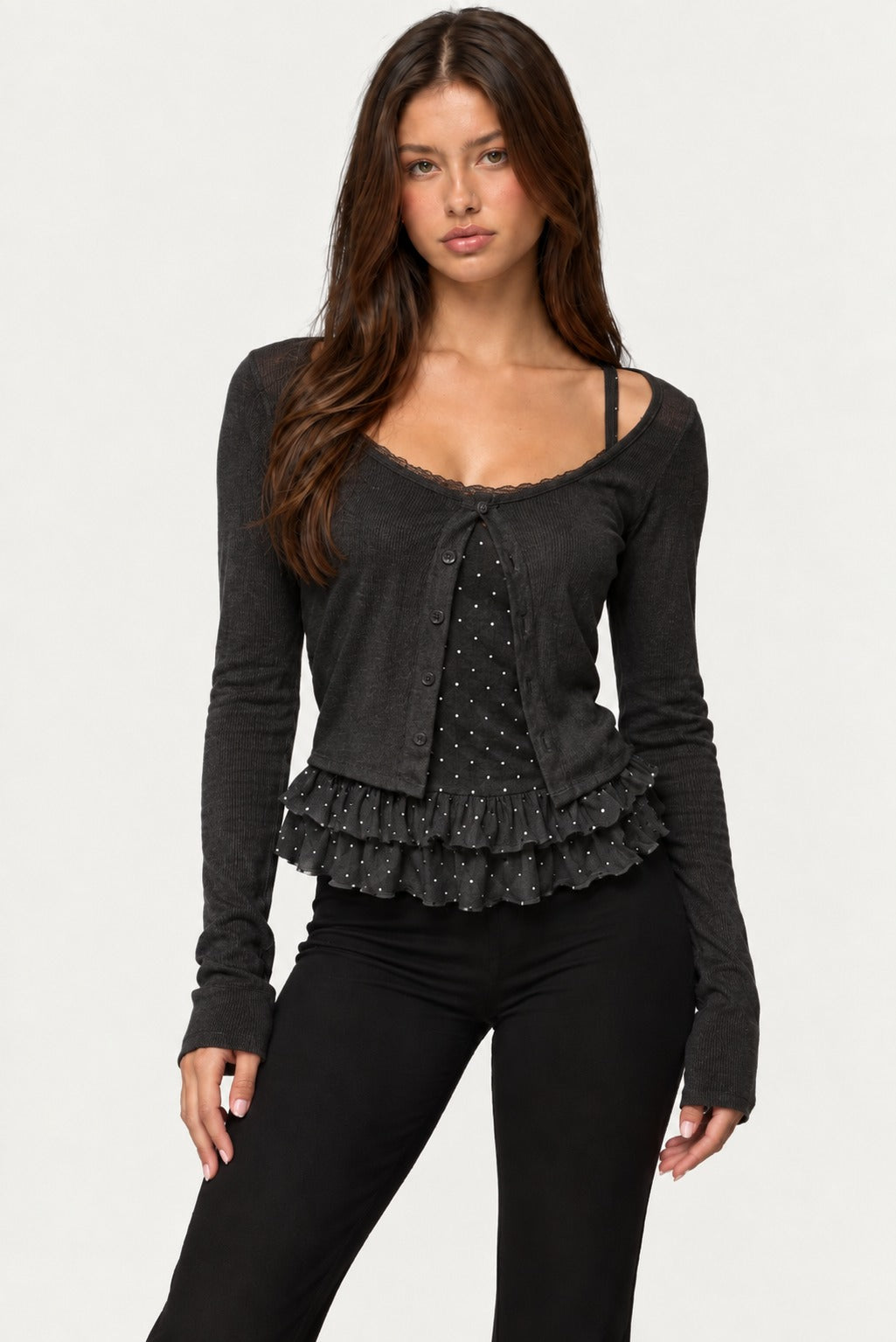 Faye Polka Dot Ruffle Cami Set