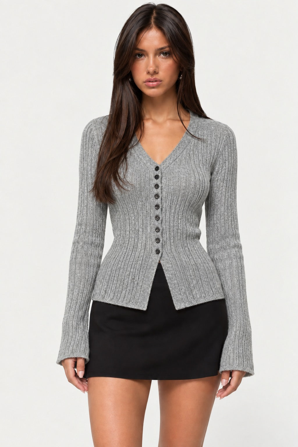 Alba Flared Sleeve Knit Cardigan