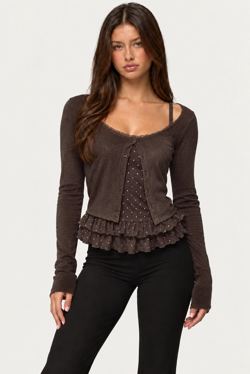 Faye Polka Dot Ruffle Cami Set