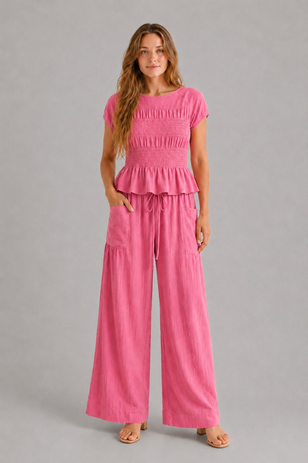 Ondine Shirred Wide Leg Set